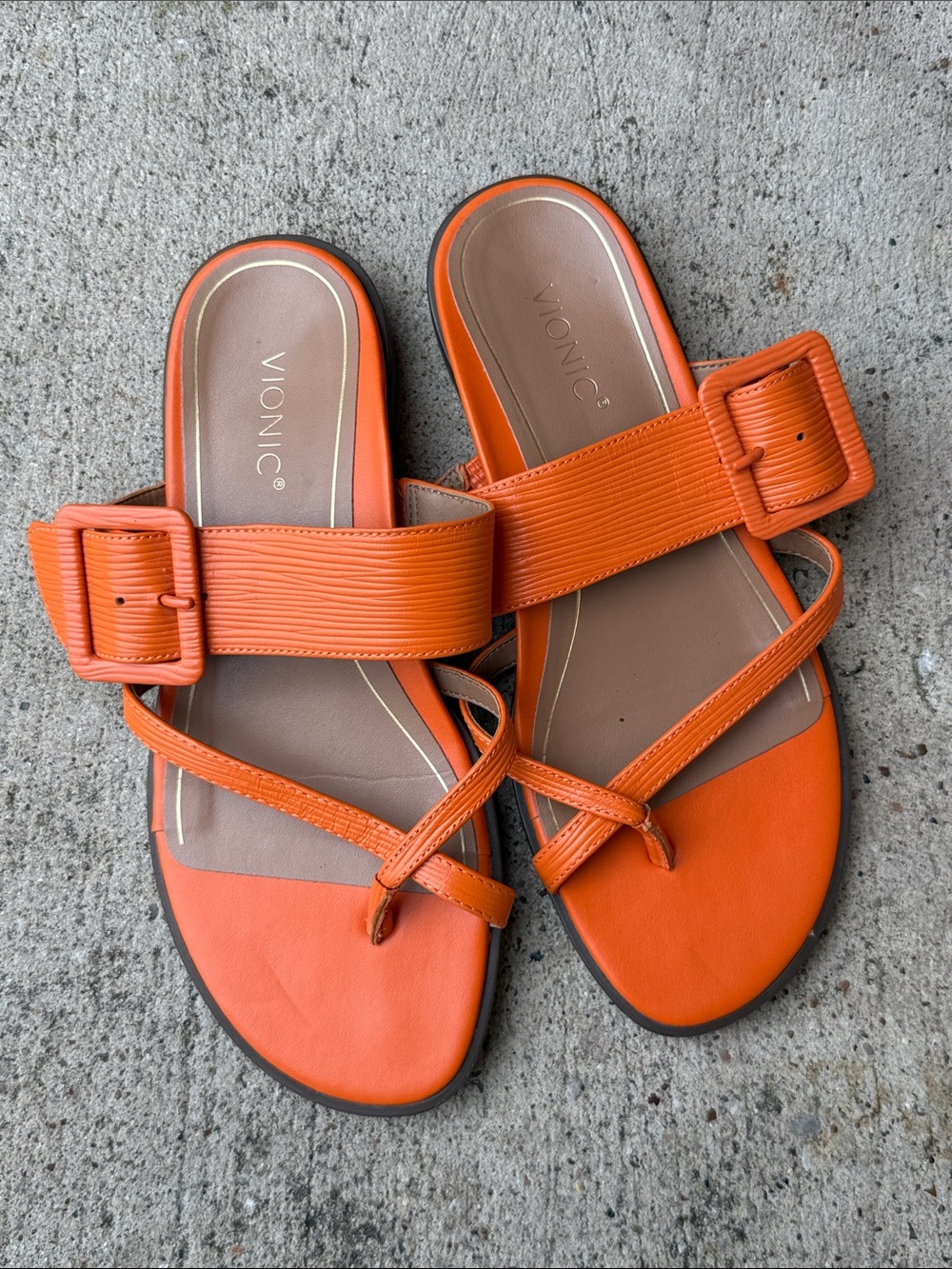Vionic Julep Women's Dressy Supportive Sandals Orange Size 7